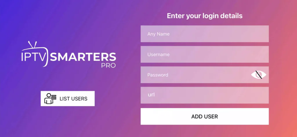Connexion IPTV Smarters